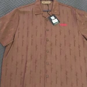 Shoe Palace Scarface Woven Logo Button Up Shirt